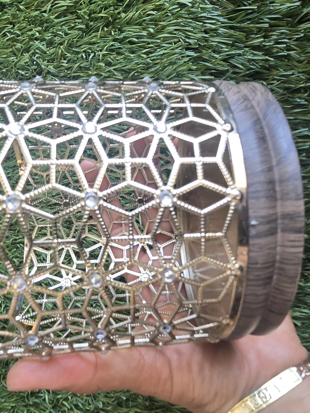 Bath & Body Works Gold Metal Lattice Decorative  Candle Holder